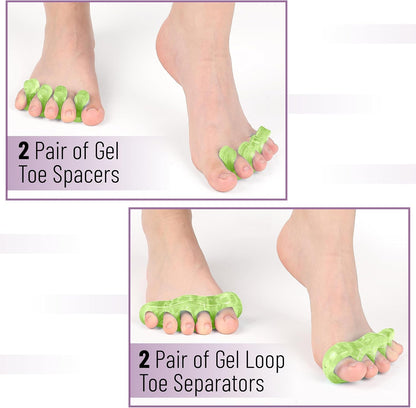 DR. JK- ToePal Gel Toe Separator, 2 Pairs, Toe Spacers, Toe Straightener, Hammer Toe Straightener, Toe Spreader, Toe Stretcher, Toe Corrector for Women and Men, Bunion Corrector