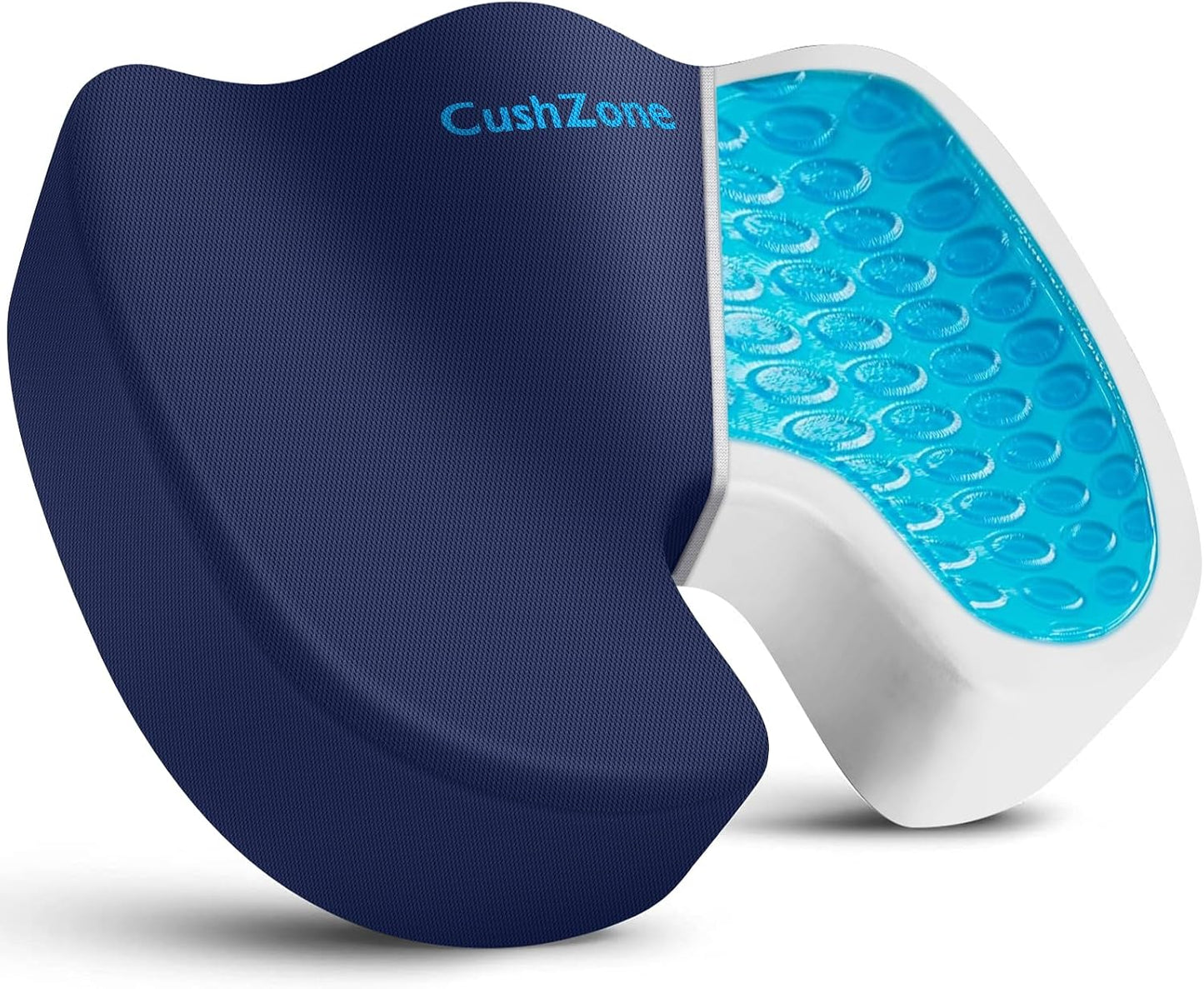Office Chair Seat Cushion, Cooling Gel Enhanced Memory Foam Cushion for Long Sitting - Back, Sciatica, Coccyx, Tailbone Pain Relief Pillow - for Office, Gaming, Car, Wheelchair - Black, Large