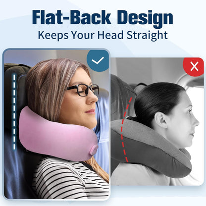 Cirorld Neck Pillow for Traveling, Travel Pillows for Airplanes,100% Pure Memory Foam Travel Neck Pillow, Adjustable Flight Pillow, Portable Plane Accessories with Eye Mask, Earplugs, Carry Bag
