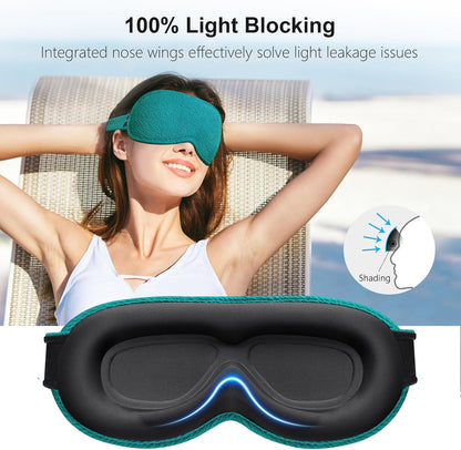 Gritin 100% Blackout Sleep Eye Mask for Women Men, Zero Pressure Sleeping Mask - Ergonomic Design 3D Cutout Eye Movement and Eyelash Friendly Night Blindfold, Ultra Soft Comfortable for Sleeping