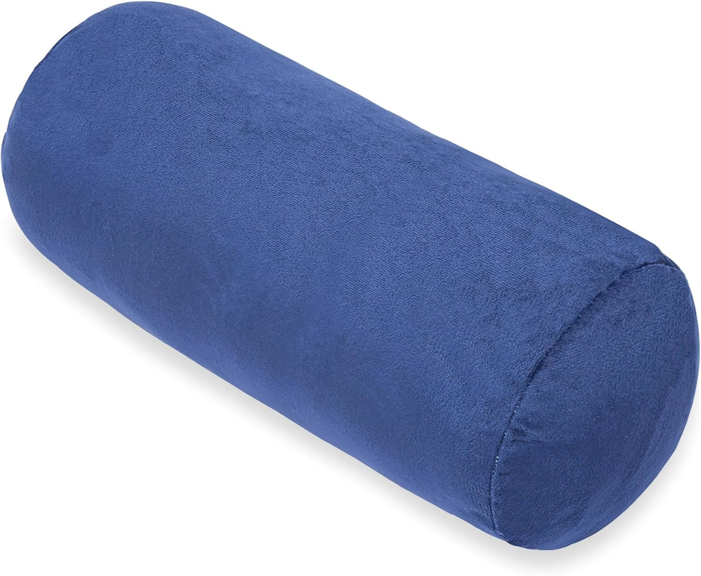 1 MIDDLE ONE Round Cylinder Bolster Pillow with Removable Velvet Cover, Tube Roll Cervical Pillow for Head, Neck, Back and Legs Support, 13"x 6", Blue