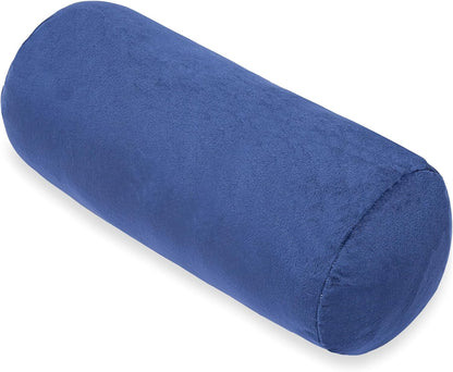 1 MIDDLE ONE Round Cylinder Bolster Pillow with Removable Velvet Cover, Tube Roll Cervical Pillow for Head, Neck, Back and Legs Support, 13"x 6", Blue