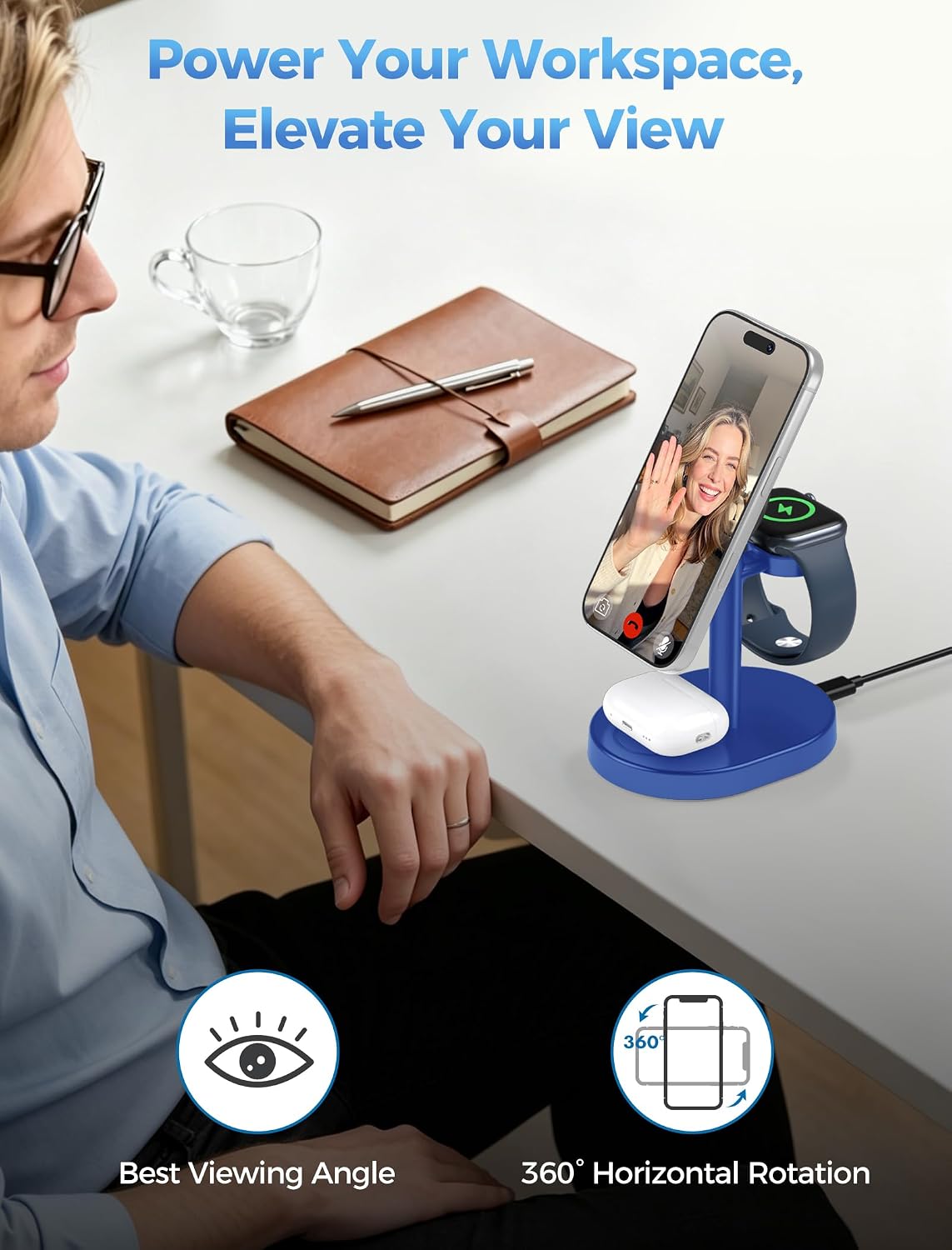 Mag-Safe Charger 3 in 1 Charging Station for iPhone Apple Watch AirPods