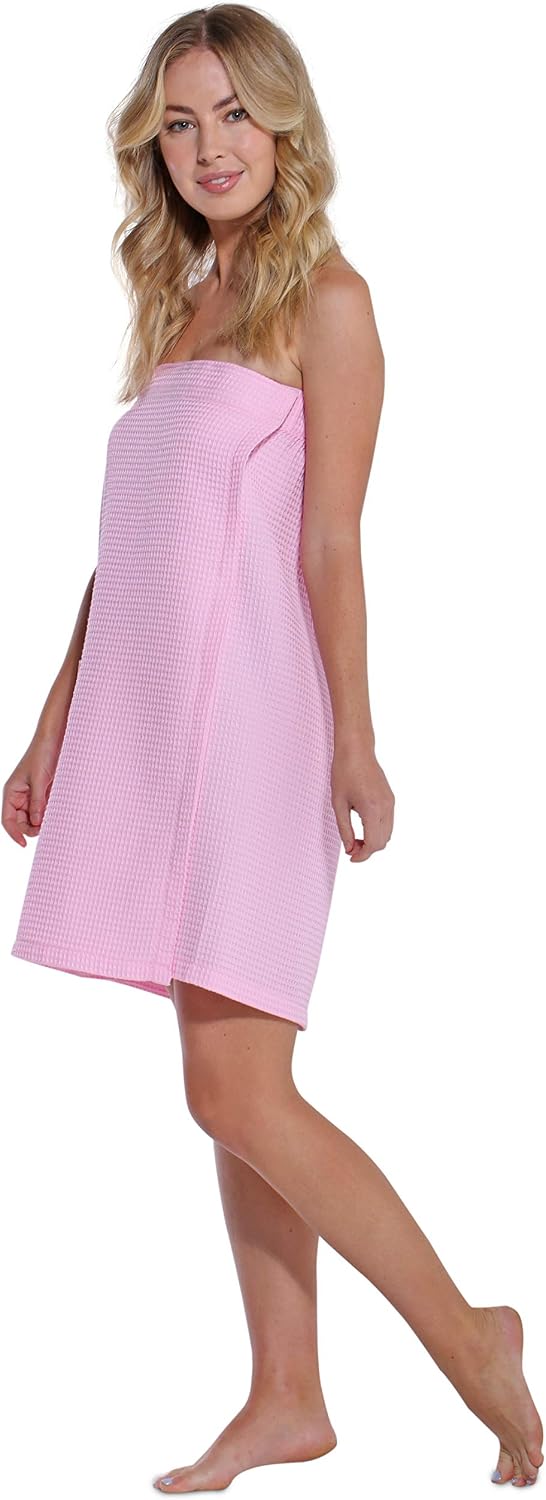 Turquaz Lightweight Knee Length Waffle Robes For Women Spa Bath Waffle