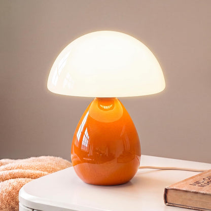 Dawnwake Mushroom Lamp Table Lamp for Bedroom-Small Desk Table Lamps,White