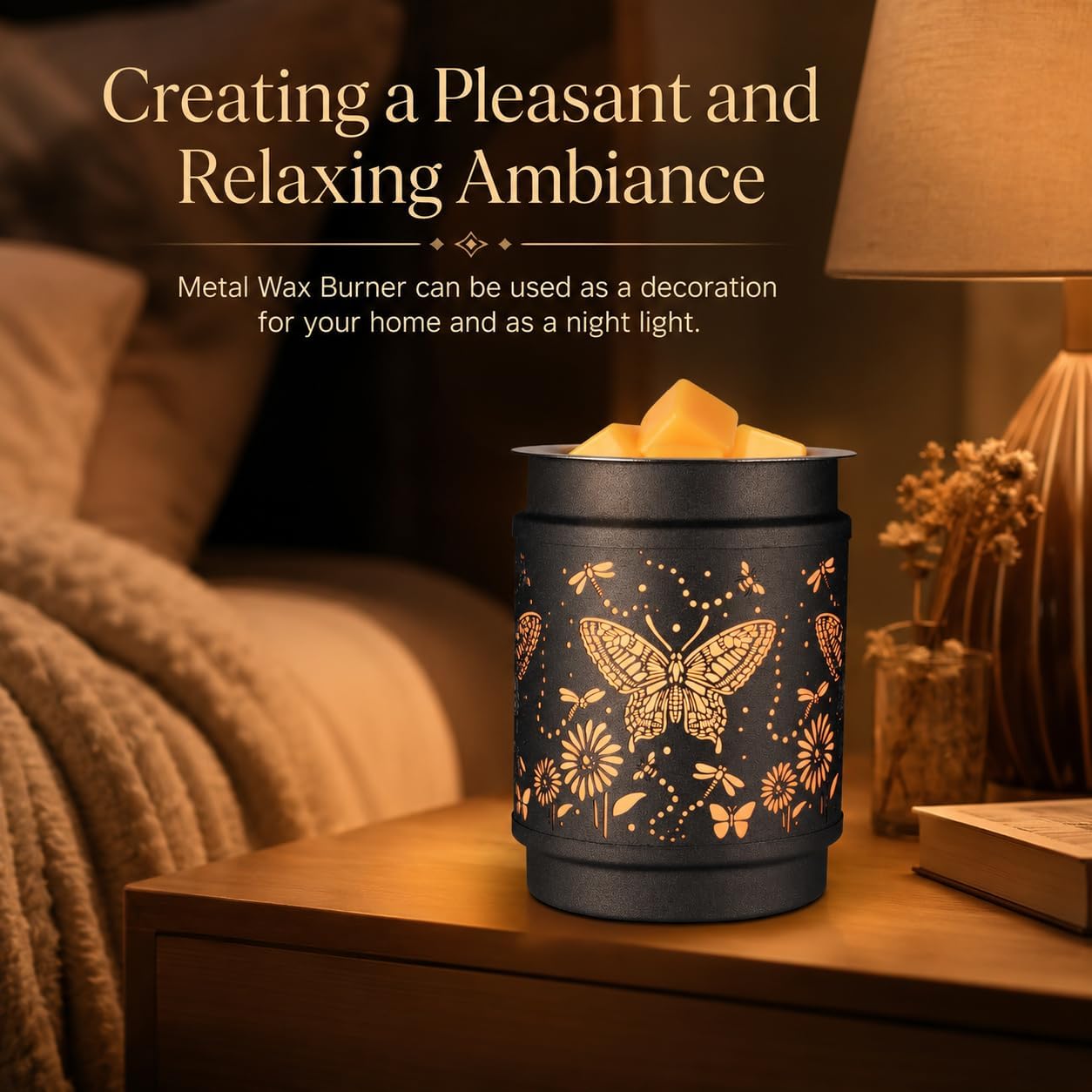 kobodon Wax Melt Warmer Metal Wax Warmer for Scented Wax Electric Fragrance Candle Oil Burner 2 in 1 Wax Melts as Gifts for Moms Grandma Women Girls(Sunflower)