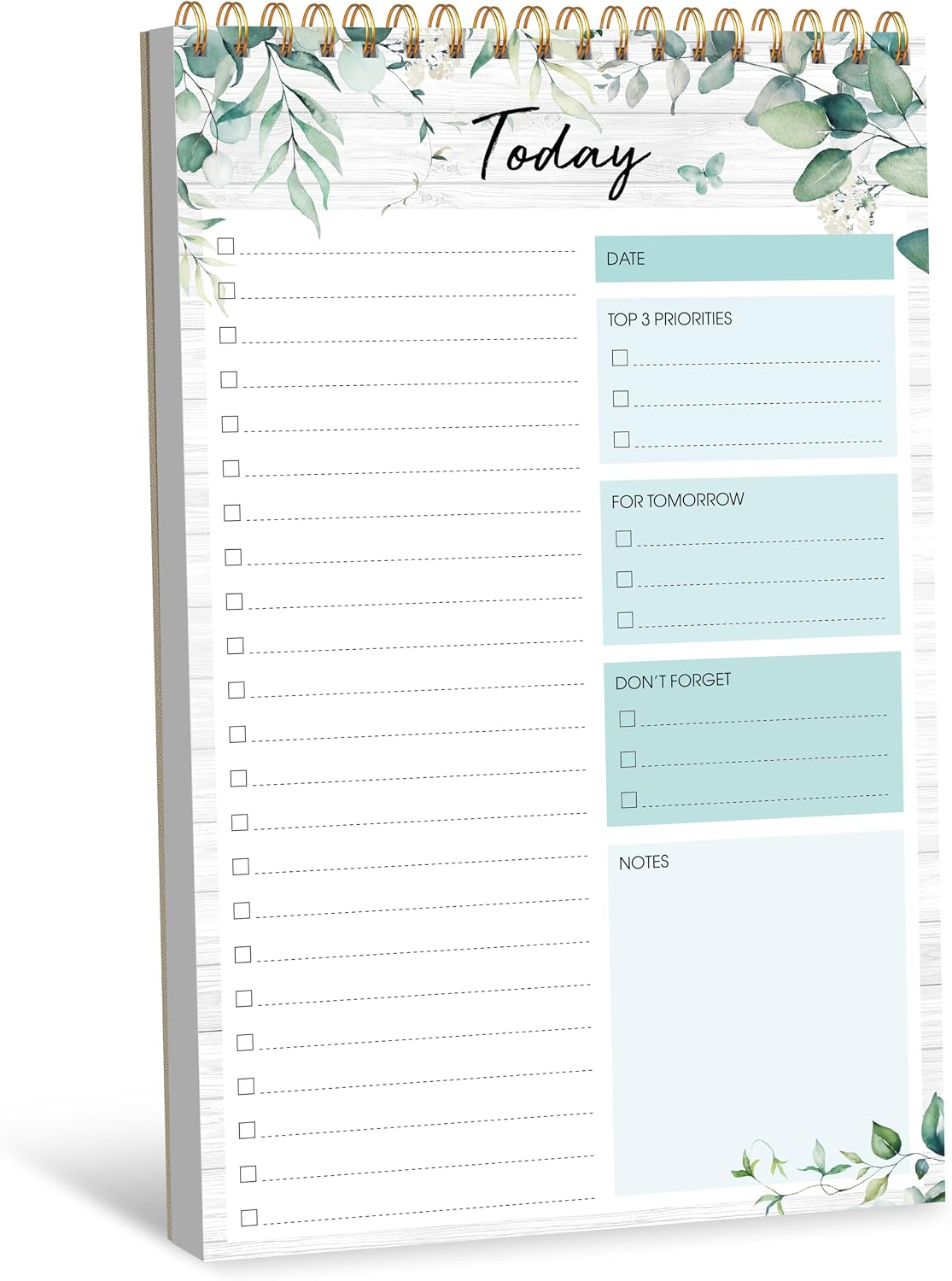 2 To Do List Notepads, Daily Planner Notebook with Tear-off Design, Undated Writing Organizer for Daily Tasks and Goal, Coiled Task Track Checklist Productivity Pad for Office, Classroom, Home, School