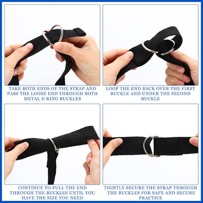 6 Pcs Yoga Straps for Stretching 8 Ft, Safe D Ring Buckle