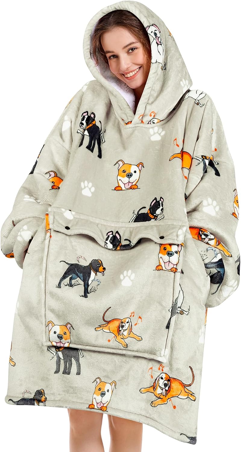 Narecte Cozy Oversized Blanket Hoodie Wearable Blanket Adults Soft Hooded Blanket Hoodie Birthday Gifts for Women Christmas - Colors B