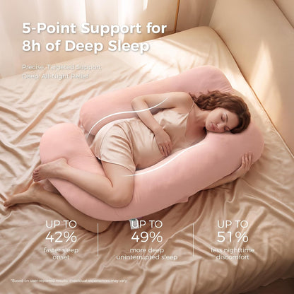 Momcozy Cooling Pregnancy Pillow - U Shaped Full Body Maternity Pillow