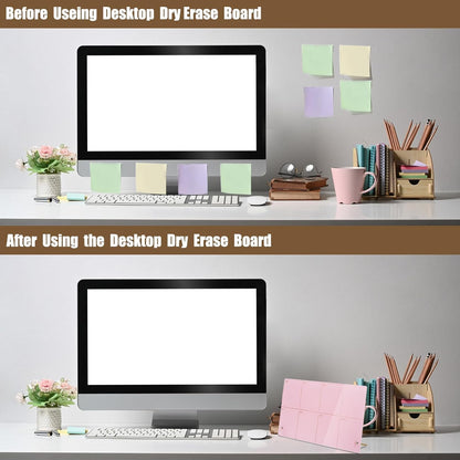 Desktop Acrylic Weekly Planner Whiteboard with Stand,12"X6"-Small,Dry Erase Weekly Planner for Desk,Acrylic Desk Calendar Dry Erase,Pink Dry Erase Board for Office Home School-ZMZL-P-1530