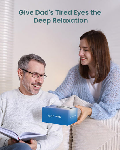 RENPHO Eye Massager with Heat, FSA Eligible HSA,Gifts for Men,Women,Eyeris 1 Eye Massager with Remote, Sleep Mask for Relieves Head Tension, Soothe & Refresh, Enhance Rest, White