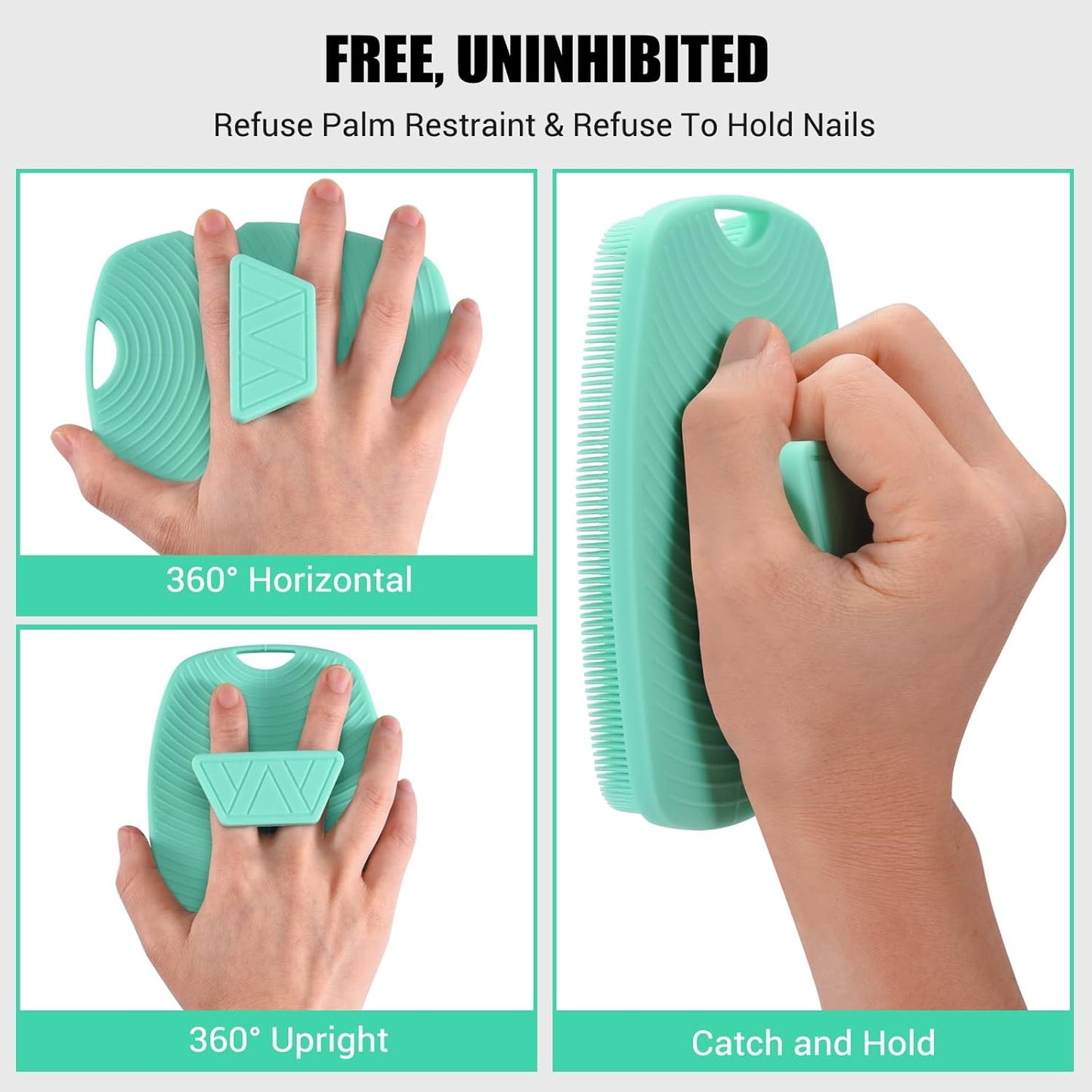Canroom Silicone Body Scrubber - Zinc Infused-Highly Elastic Bristles Exfoliating Body Scrubber for Shower Body,Cellulite Reduction,Blood Circulation- Black