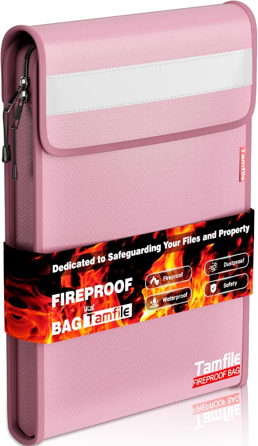 6400℉ Fireproof Document Bag, 15”x 11” Waterproof Document Organizer, Grey