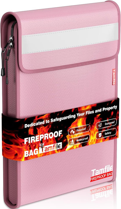 6400℉ Fireproof Document Bag, 15”x 11” Waterproof Document Organizer, Grey
