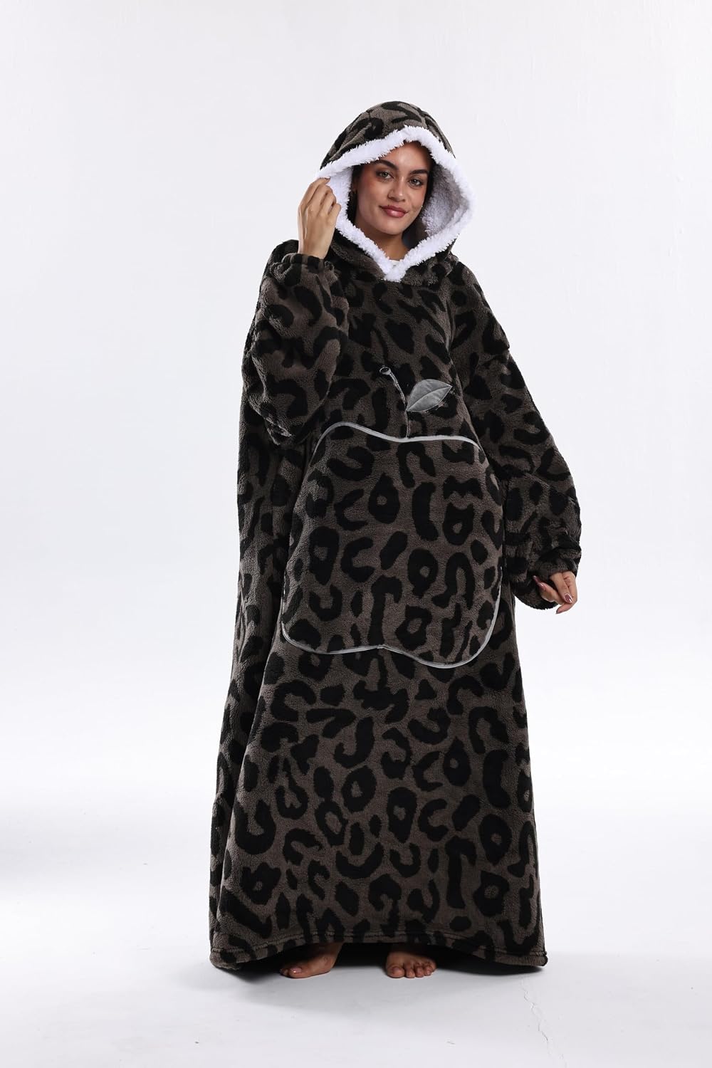 Capecage Blanket Hoodie, Long Hooded Blanket Sweatshirt as Birthday Gifts for Women Men, Long Wearable Blanket for Women Men.