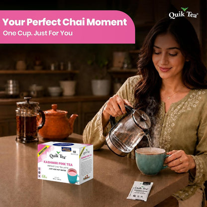 QuikTea Instant Chai Tea Latte Mix, Masala, Unsweetened, 20 Sachets