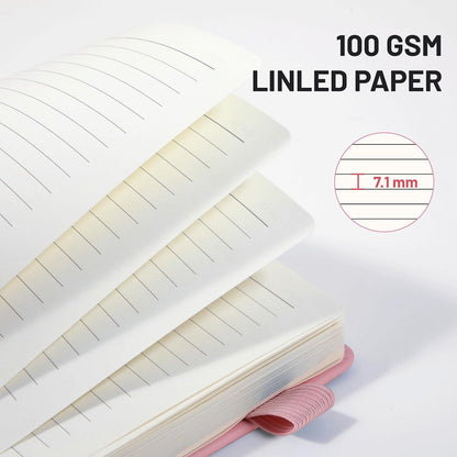 CAGIE Lined Journal Notebook for Women Men 320 Pages 100 Gsm Paper Thick Journaling Notebooks A5 Leather Journals for Writing Hardcover Journal Supplies for Work Note Taking Diary, 5.7x8.3 In, Green