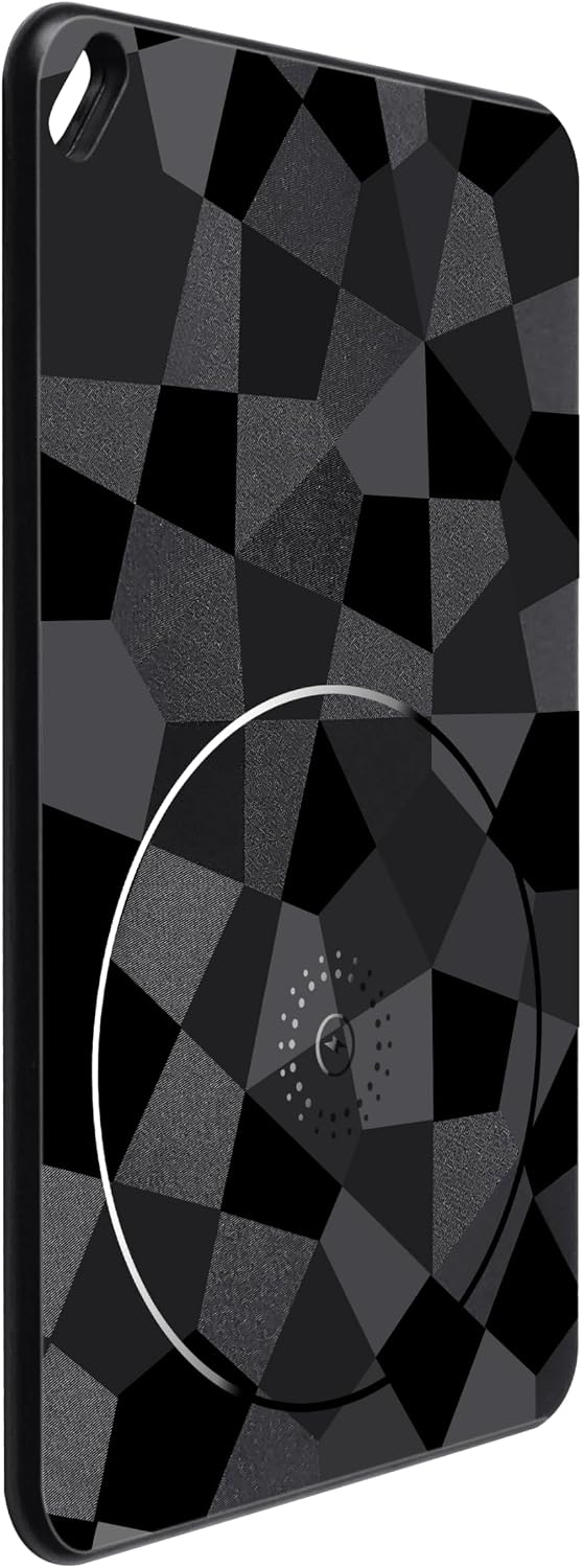 Ultra-Thin Smart Tracking Card, iOS and Android Compatible, Bluetooth Wireless Rechargeable, Water Resistant, Wallet Finder with Geometric Black Design