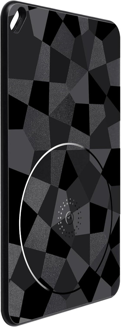 Ultra-Thin Smart Tracking Card, iOS and Android Compatible, Bluetooth Wireless Rechargeable, Water Resistant, Wallet Finder with Geometric Black Design