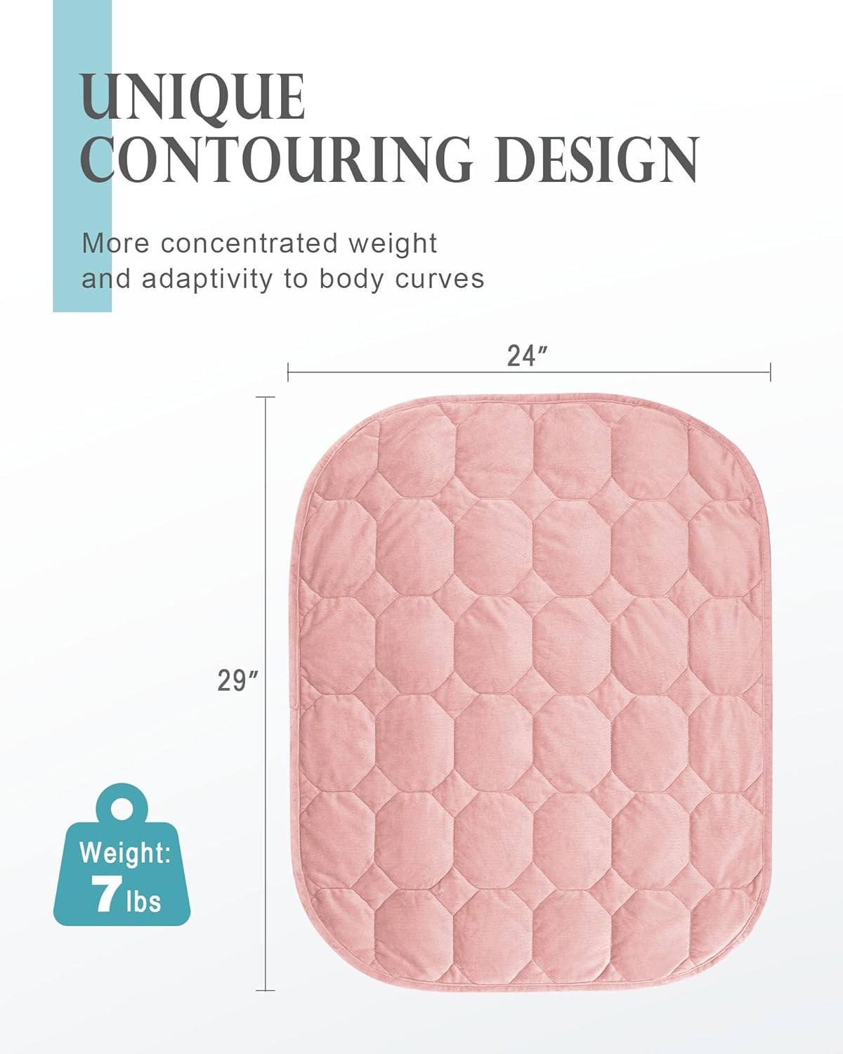 Cottonblue Weighted Lap Blanket 7lbs, Cozy Luxury Crystal Velvet Weighted Blanket for Adults, Small Weighted Blanket for Relaxation, Sleeping, Travel, Grey, 29" x 24"
