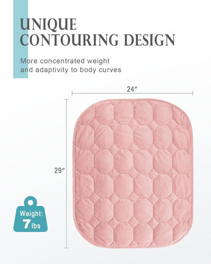 Cottonblue Weighted Lap Blanket 7lbs, Cozy Luxury Crystal Velvet Weighted Blanket for Adults, Small Weighted Blanket for Relaxation, Sleeping, Travel, Grey, 29" x 24"