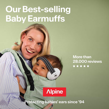 Alpine Muffy Baby Ear Protection for Babies and Toddlers up to 36 Months - CE & ANSI Certified - Noise Reduction Earmuffs - Comfortable Baby Headphones Against Hearing Damage & Improves Sleep - Blush