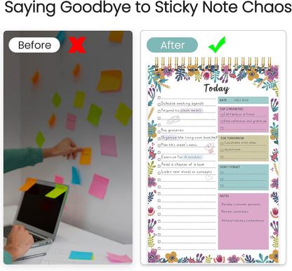 To Do List Notepad - To Do List Notebook for Work with 52 Sheets, Undated Daily Planner Perfect for Enhanced Productivity and Goal Achievement - Green