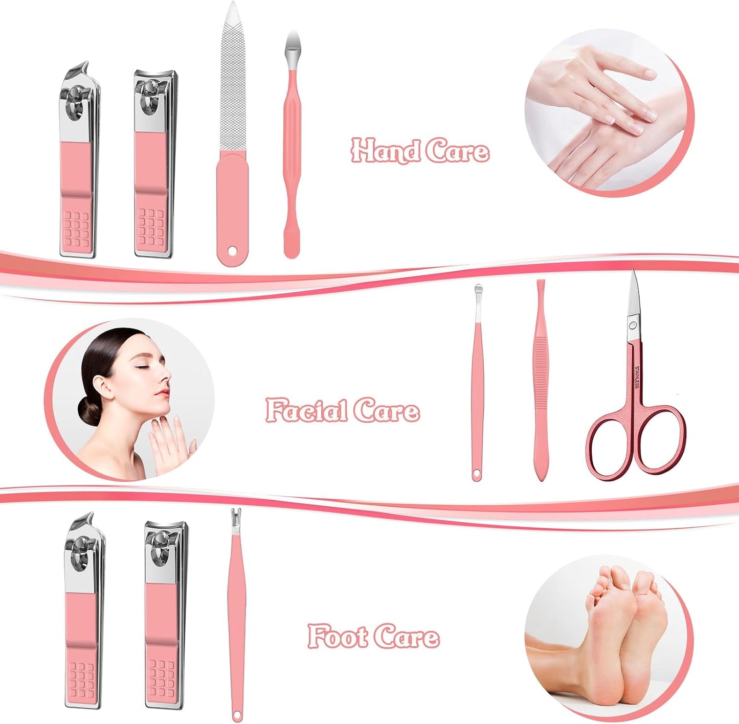 Manicure Set 8 in 1 Nail Clipper Set,RedFlow Nail Clippers,Fingernail & Toenail Clippers,Manicure Tools,Pedicure Tools,Suitable for Travel Manicure Kit,Nail Set Kit with Everything Profe (Blue)