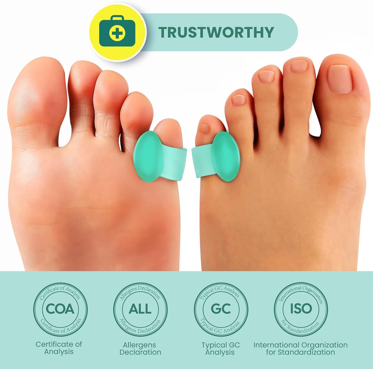 Welnove Gel Toe Separator, Pinky Toe Spacers, Little Toe Cushions, Small Toe Sleeves for Preventing Rubbing & Reducing Pressure (Pack of 12, Transparent)