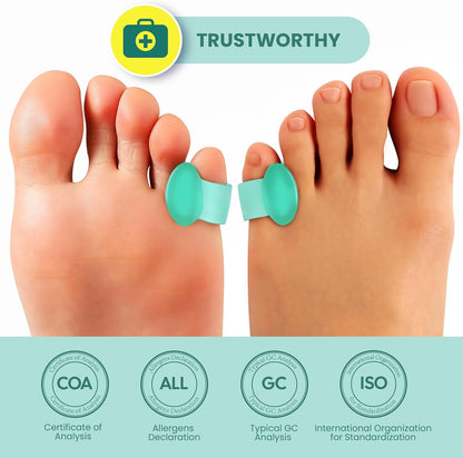 Welnove Gel Toe Separator, Pinky Toe Spacers, Little Toe Cushions, Small Toe Sleeves for Preventing Rubbing & Reducing Pressure (Pack of 12, Transparent)