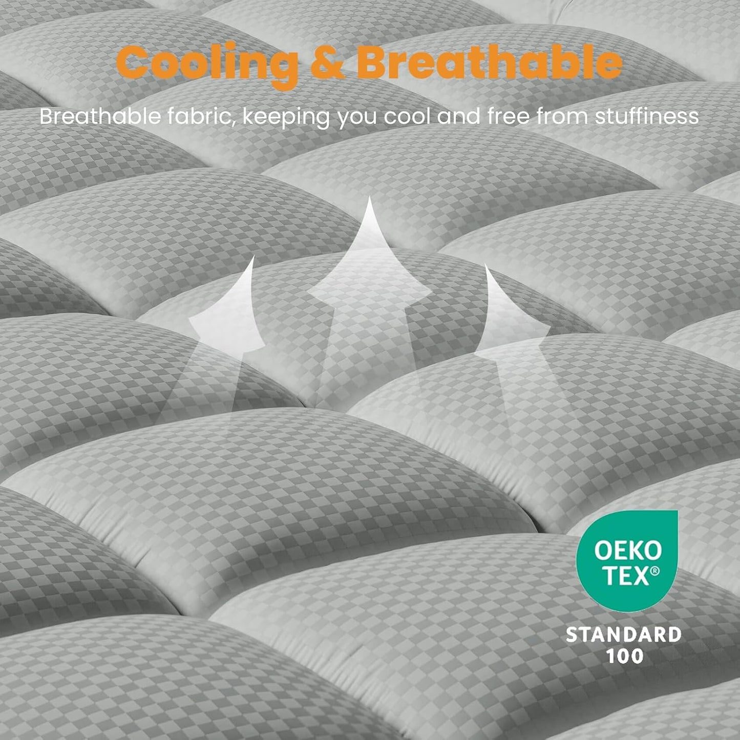 MATBEBY Queen Size Mattress Pad - Cooling Breathable Mattress Topper, Quilted Fitted Mattress Protector, Pillow Top Mattress Cover with 8-21" Deep Pocket, Soft, Machine Washable, White, 60x80 Inches