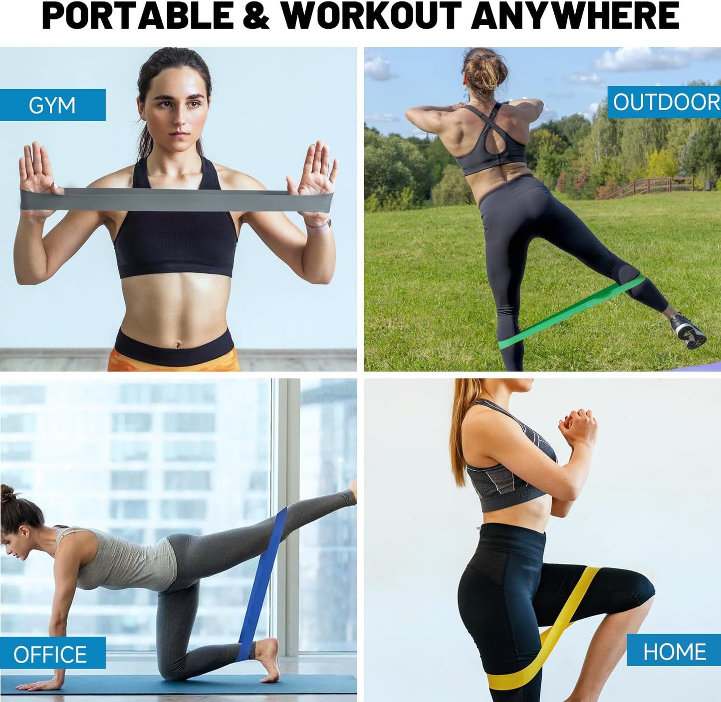 Resistance Bands, Pull Up Assist Bands - Workout Bands, Eexercise Bands, Long Resistance Bands Set for Working Out, Fitness, Training, Physical Therapy for Men Women