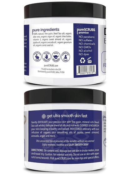 pureSCRUBS Premium Cucumber Body Scrub Set, Exfoliating Dead Sea Salt Scrub