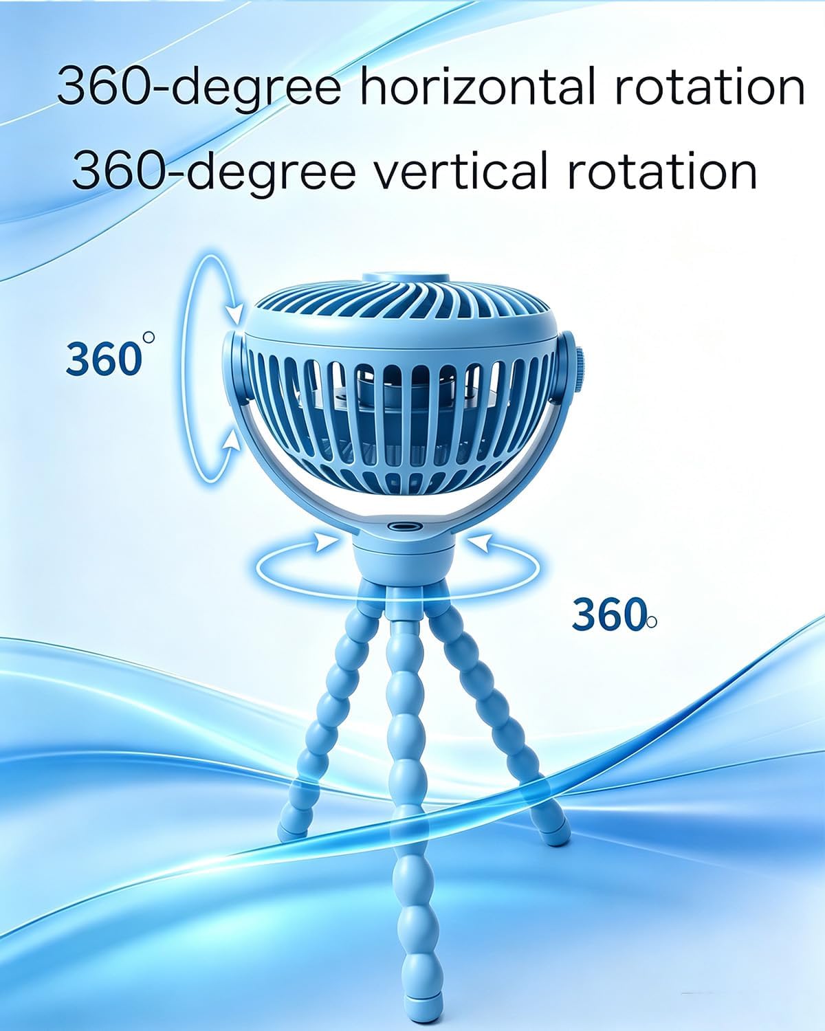 funbliss Portable Stroller Fan,4000mAh Rechargeable
