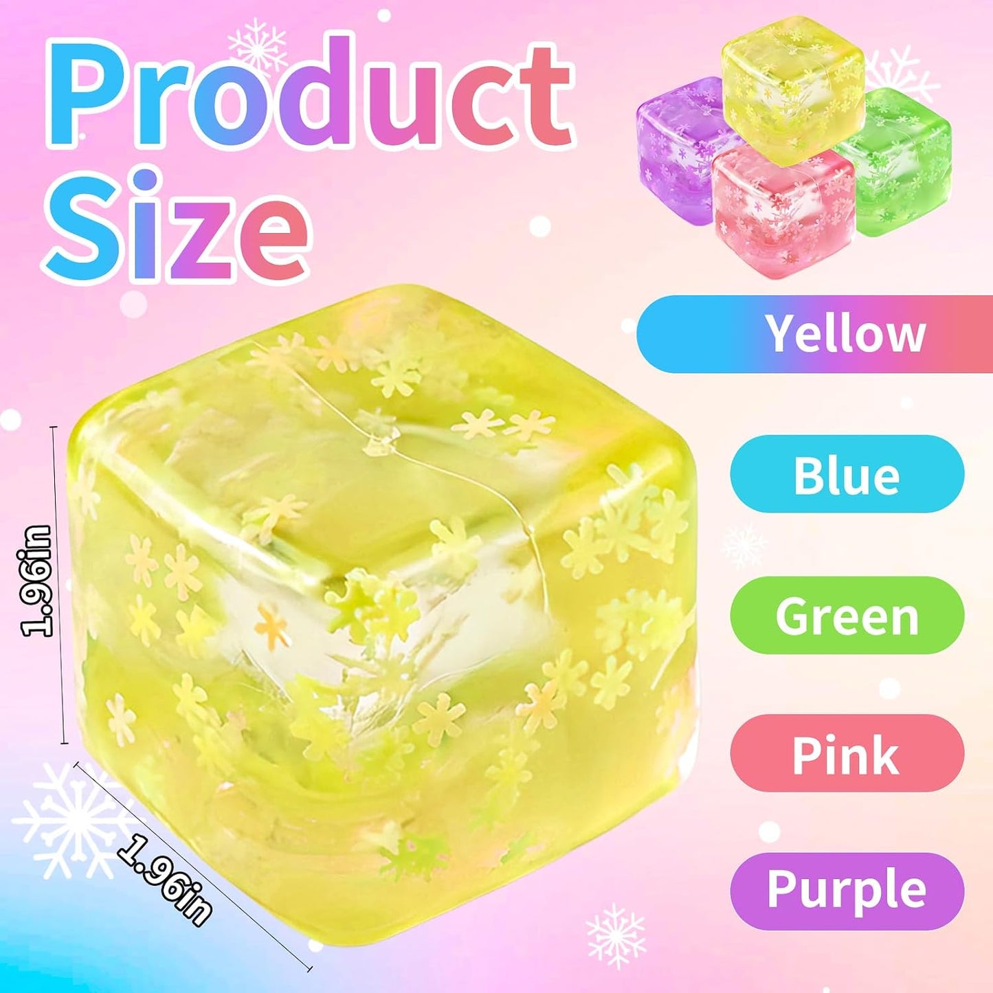 2Pcs Stress Balls for Adults, Stress Cube Fidget Toys, Enhanced Grip Strength Squeeze Toys, Valentines, Easter, Party Favors, Square Shape Stress Cube Stress Relief Toys for Adult
