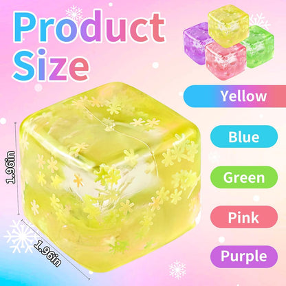 2Pcs Stress Balls for Adults, Stress Cube Fidget Toys, Enhanced Grip Strength Squeeze Toys, Valentines, Easter, Party Favors, Square Shape Stress Cube Stress Relief Toys for Adult