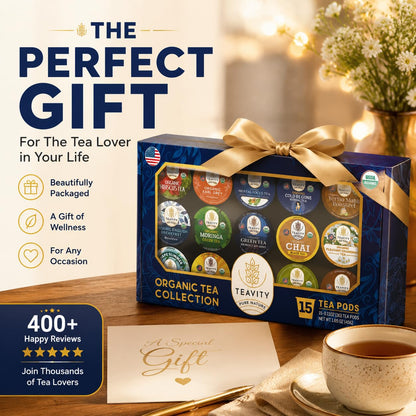 Organic Chamomile and Lavender Tea Pods for Keurig - Decaf Herbal Tea for Keurig K Cups - Honey Chamomile Lavender by Teavity (12 Tea Pods)