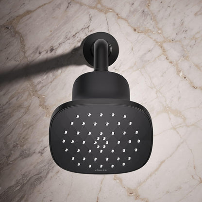 KOHLER 33631-Y-BN Cinq Round Single-Function Filtered Showerhead, Five-Layer Filtration, 2.5 GPM, Full Coverage Spray, Premium Durable Material, Vibrant Brushed Nickel