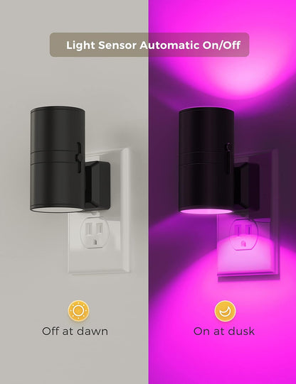 L LOHAS LED Night Light, Amber Nightlight, Dimmable Night Light, Light Sensor, Yellow Nightlight, 0-100LM, Sleep Light for Kids, Soft & Warm Light for Bedroom, Bathroom, 2 Pack