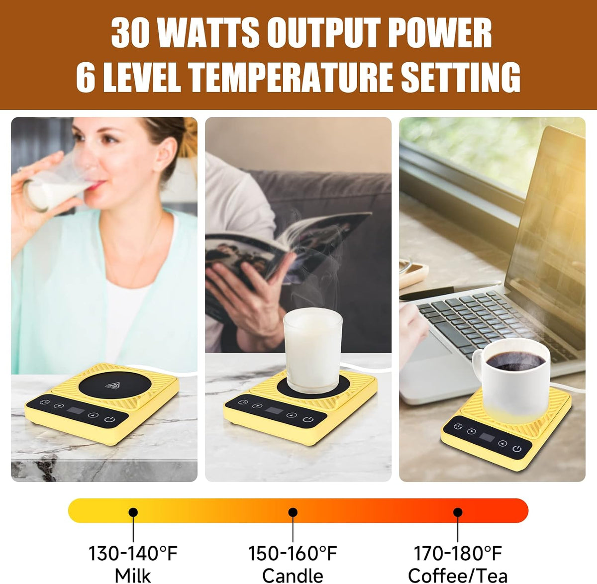 Mug Warmer - Electric Coffee Mug Warmer for Desk with Temperature Display