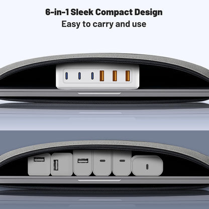 USB C Fast Charger Block, 100W GaN 6 Port Type C Charging Station Hub,Wall Charger Power Strip Adapter Plug Cube Brick Box for Apple iPhone Duo 18 17 16 15 14 13 12 Pro Max/iPad/Pixel/Samsung Galaxy