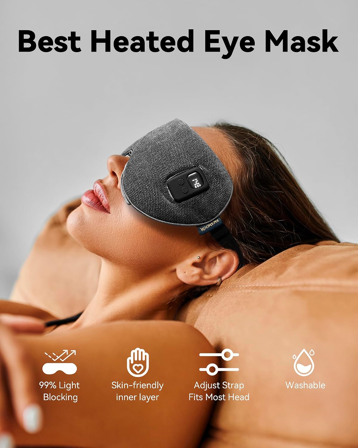 Heated Eye Mask for Dry Eyes: Warm Compress for Digital Tired Eyes, Stye Relief - Cordless, Adjustable Heat & Timer Settings - Airplane/Road Travel, Sleep aid, Office nap Pink