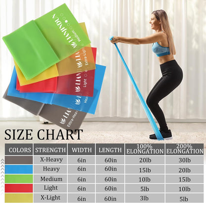 10-Piece Latex-Free Resistance Bands Set with Long and Loop Bands