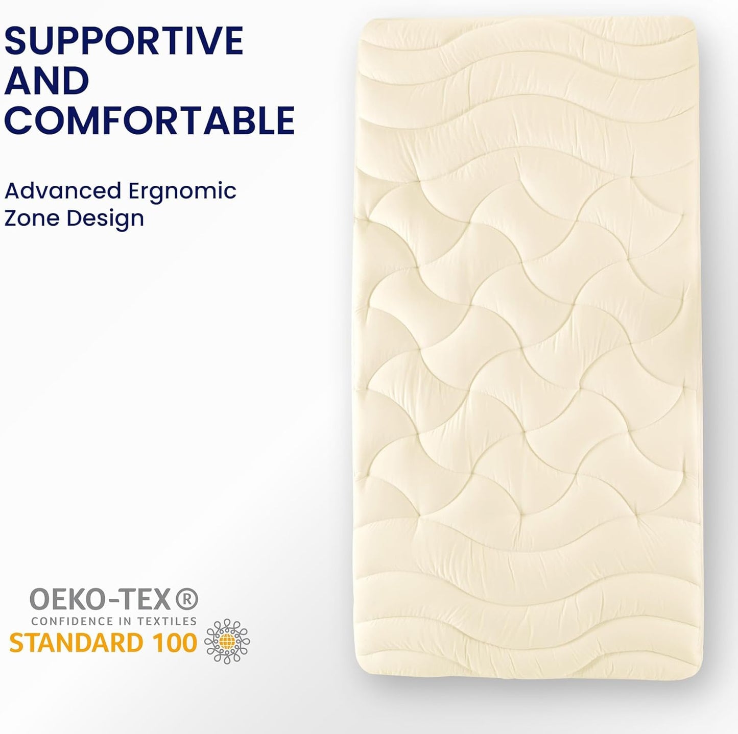 SLEEP ZONE Cooling Queen Mattress Topper, Premium Zoned Cool Mattress Pad Cover, Padded Mattress Protector Breathable Washable, Deep Pocket 8-21" (Grey, Queen)
