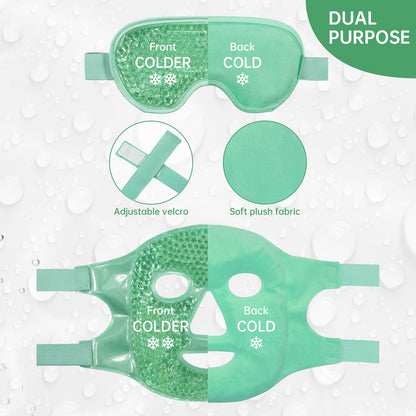 ZNÖCUETÖD Cold Face Eye Mask Ice Pack Reduce Facial Puff, Dark Circles, Hot Cold Compress Pack, Face SPA Gift for Woman Sleeping, Pressure, Headaches, Skin Care, Post Laser Cosmetic Care, Reversible