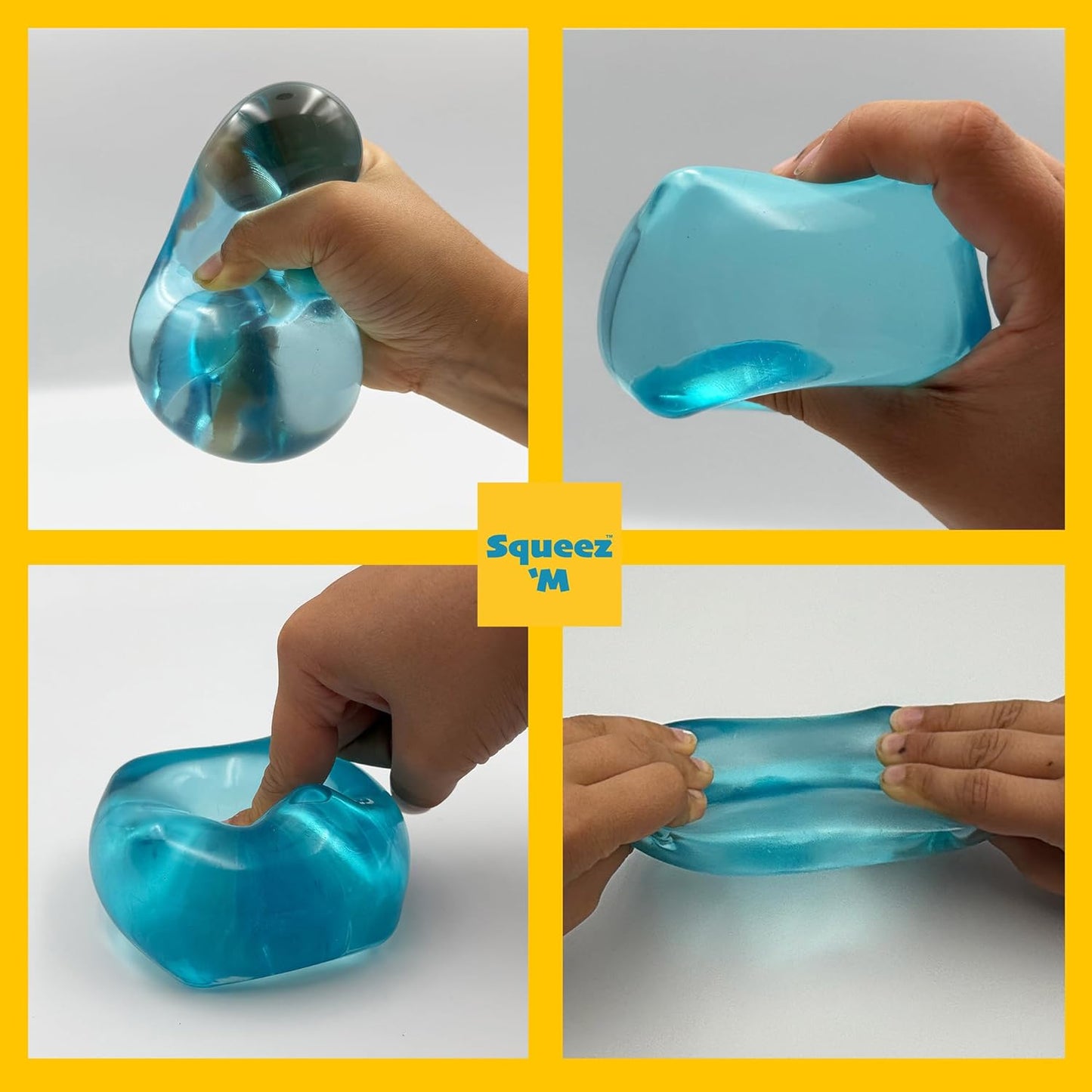Premium Original Big Block Squeez'M Cube – 35% Larger Than The Standard Squishy Cube, Sensory Fidget Toy for Kids & Adults, Stress Relief, Focus & Play – Durable, Gift-Ready – ASTM Certified 3+