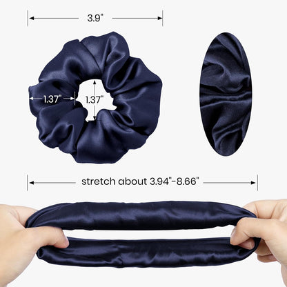 LILYSILK Silk Hair Scrunchies / Ties for Frizz & Breakage Prevention, 100% Mulberry, No Damage, Elastic ponytail Holders, 1Pc, Coffee - Colors A