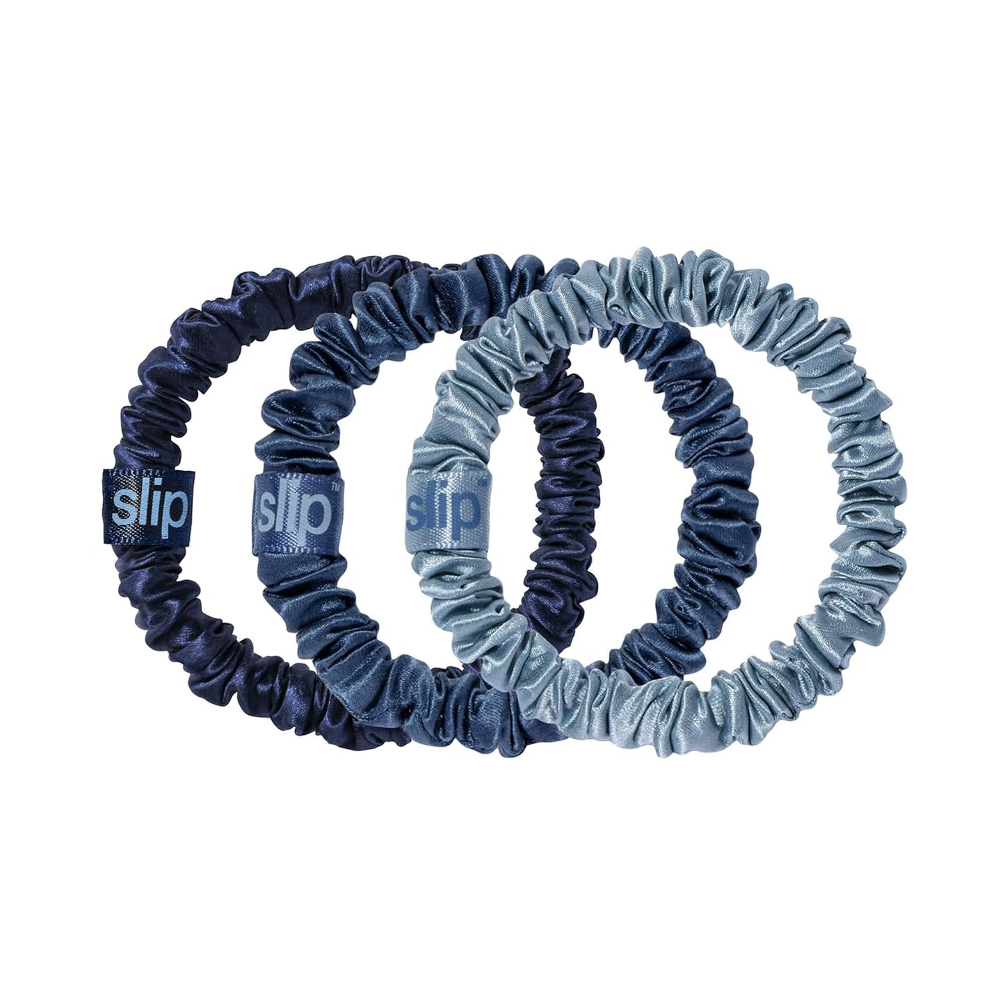 SLIP Amazon Exclusive Skinny Scrunchies: Anti-Crease, Anti-Breakage Slipsilk™ Design Protects Delicate Hair | Includes 3 Pure Silk Scrunchies, Basics