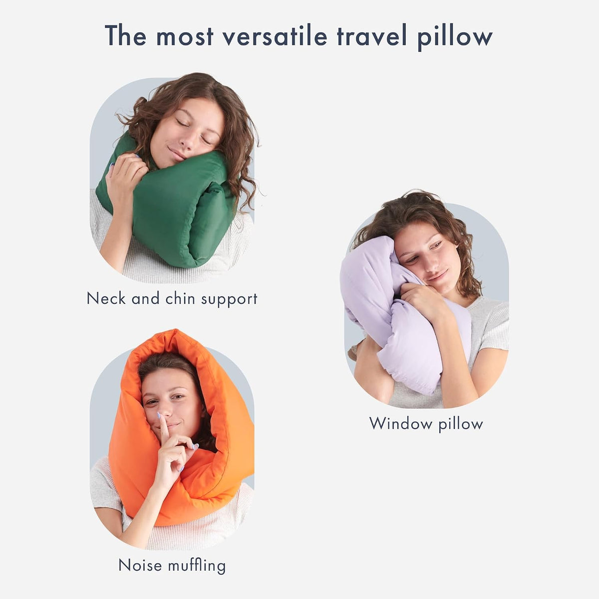 Huzi Infinity Pillow - Home Travel Soft Neck Scarf Support Sleep (Grey)